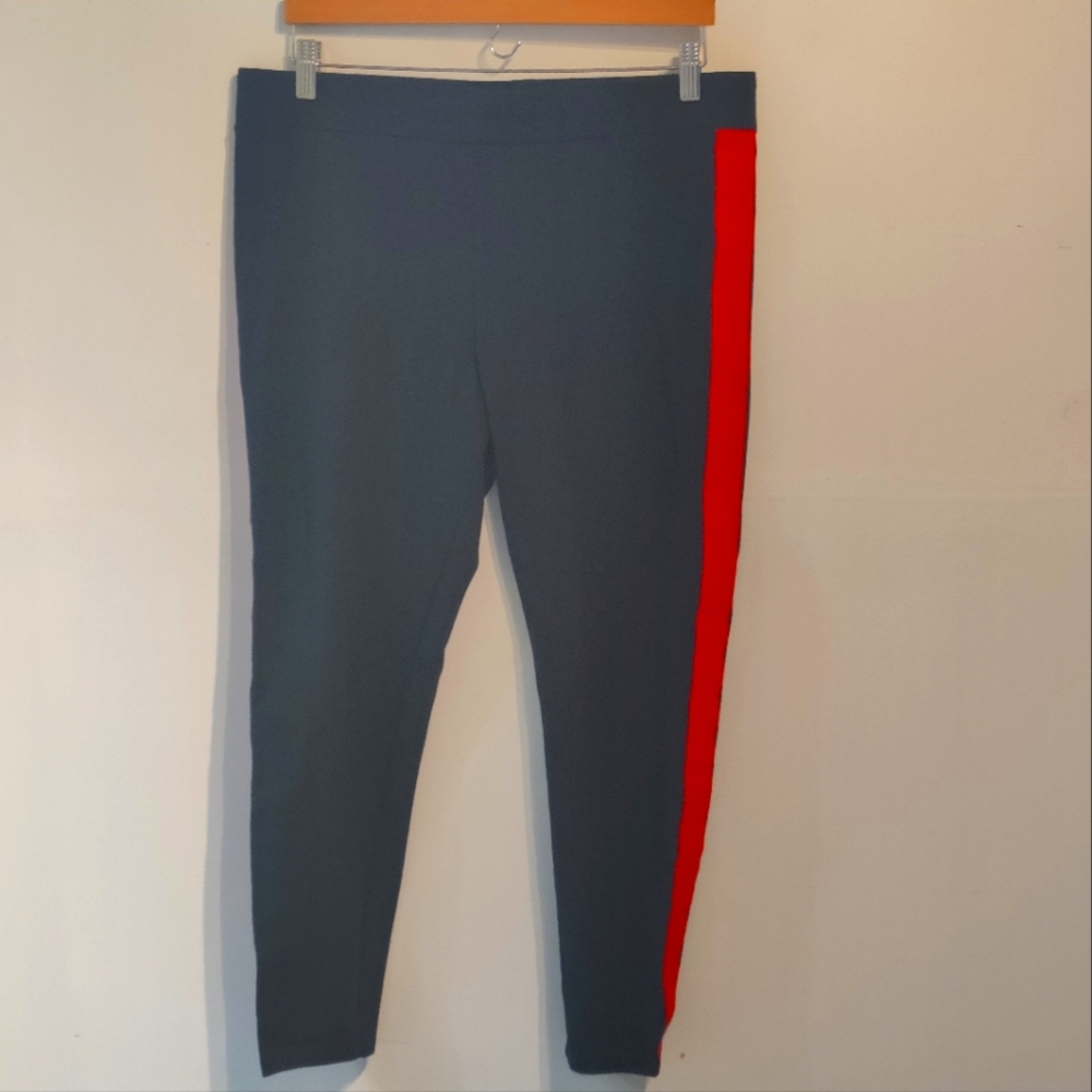 Ann Taylor Tuxedo Stripe Navy Blue Leggings